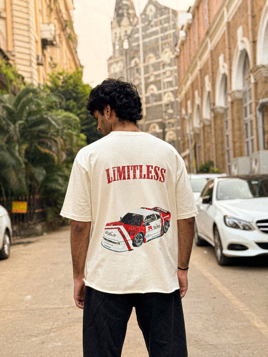 Limitless Oversized Boxy-Fit T-shirt | Distressed Off-White