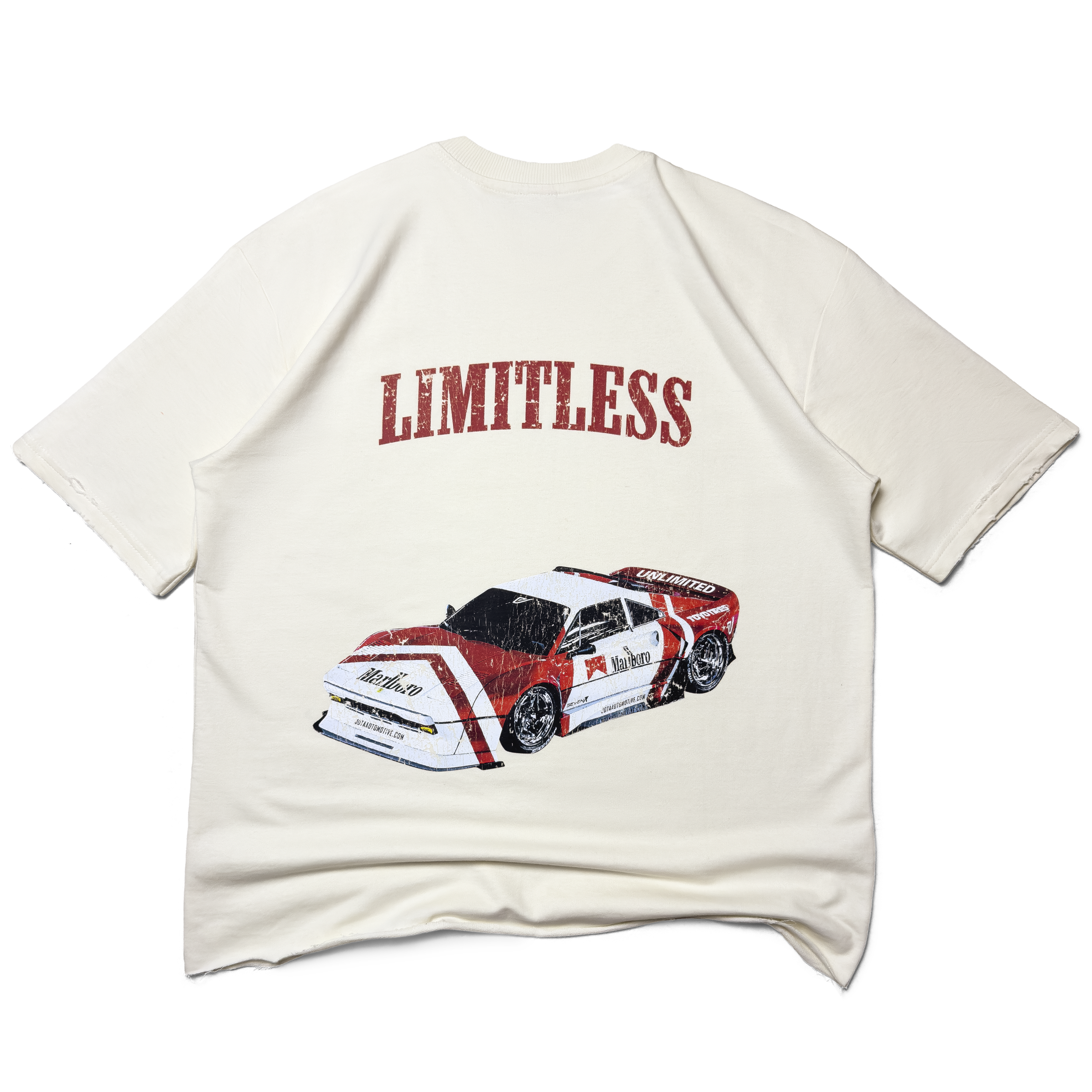 Limitless Oversized Boxy-Fit T-shirt | Distressed Off-White