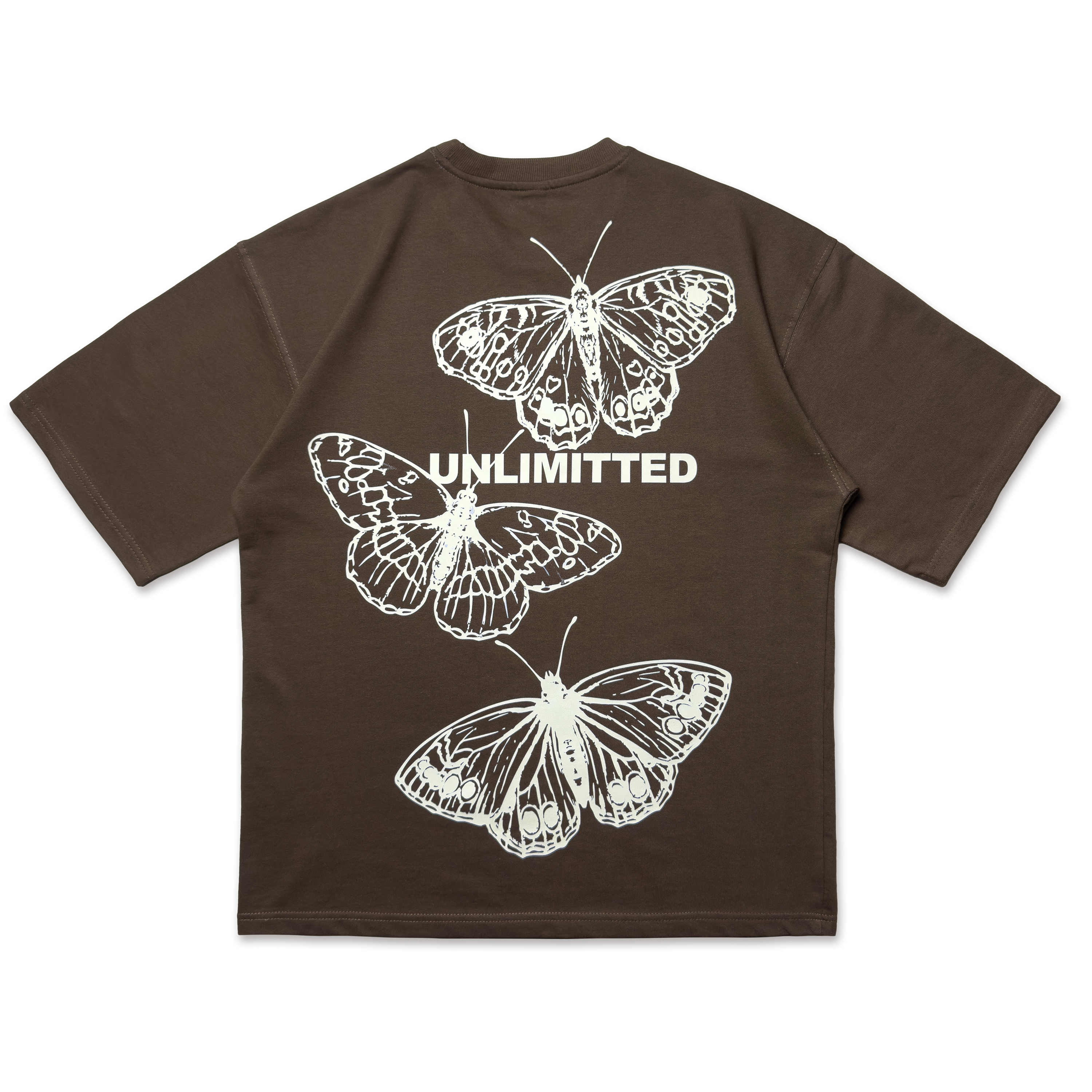 Brown Oversized Unisex Boxyfit T-shirt | Butterfly