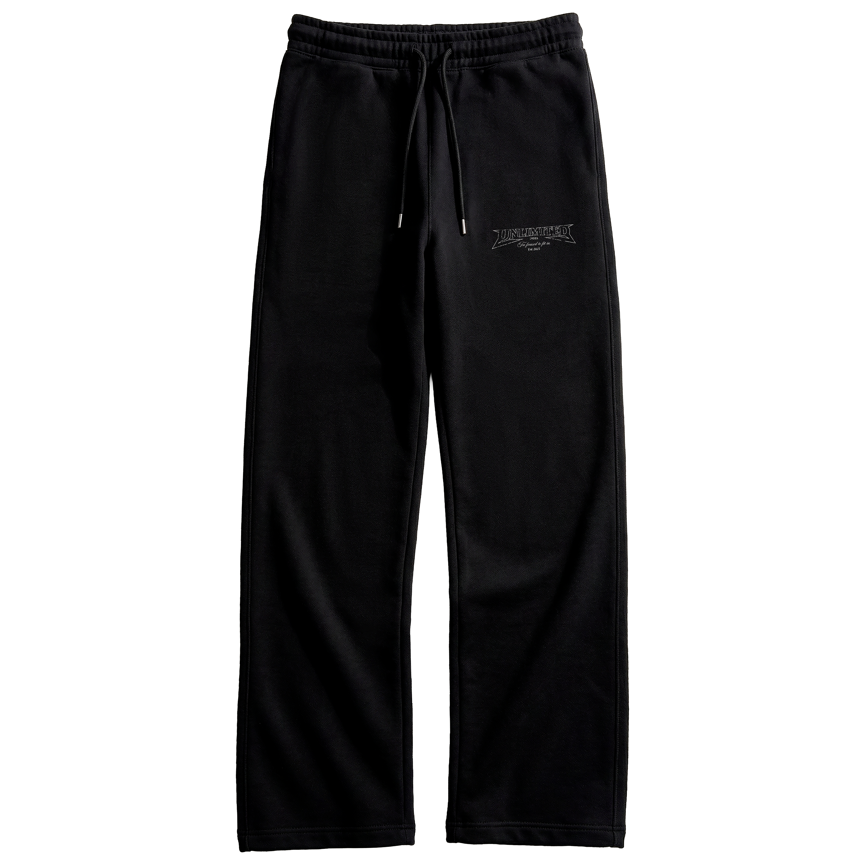 Straight Fit Black Joggers | Unisex | Premium Heavy GSM